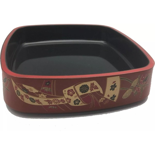 JapanBargain Japanese Traditional Serving Tray for Sushi Sashimi 10.5-Inch Red