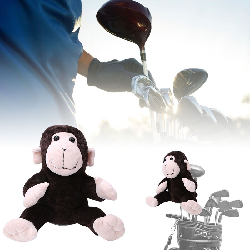 Plush Cloth Monkey Shaped Golf Club Head Cover Protective Headcover