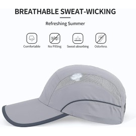 kozinu Running Hat Mesh Sports Cap Lightweight Quick Drying Runner Cap for Men Women, Black+navy, One Size