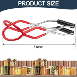 Horuhue Canning Jar Lifter, Stainless Steel Jar Lifter Tongs with Rubber Grips Anti-Slip Canning Tongs for Kitchen Restaurant