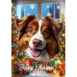 Australian Shepherd Red Tri - Best of Breed Christmas Garden Flag 12" x 17"