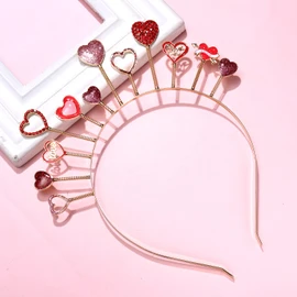 boderier Diadema para el día de San Valentín, con diamantes de imitación, diseño de corazón, para mujeres, adolescentes y niñas