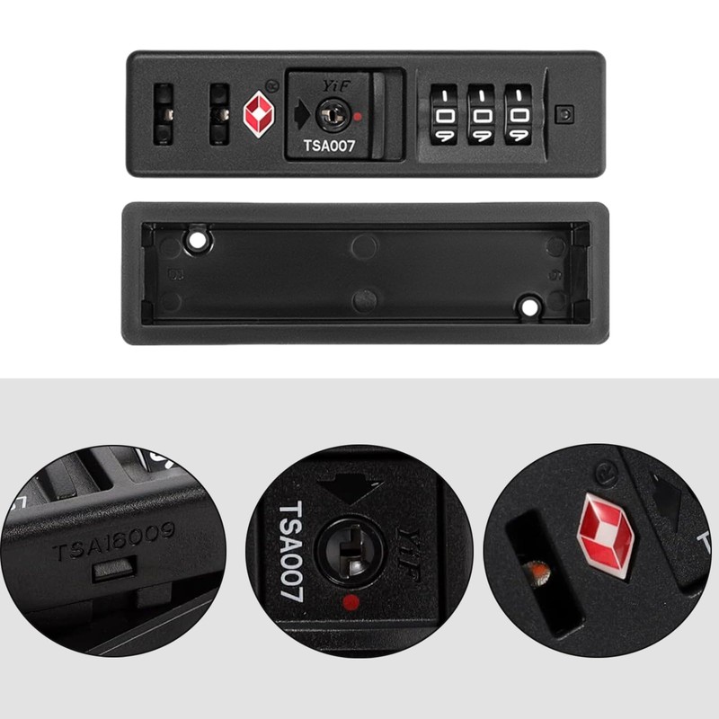TSA Suitcase Lock with 3 Digit Combination Security Lock Zinc