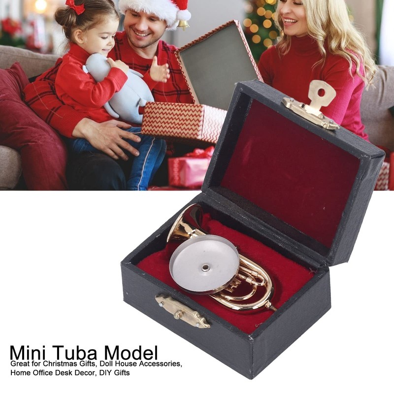 Miniature Tuba Model Brass Gold Plated Euphonium Mini Tuba Musical