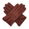Harssidanzar Leather Gloves For Mens Comfort Cashmere Lined Gloves GMUK006,Cognac,Size