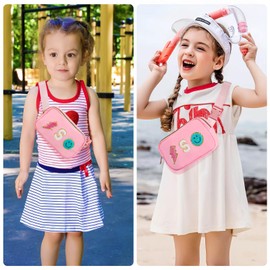 Fanny Pack for Girls Birthday Easter Gifts, Girls Crossbody Bag Preppy Nylon Teen Belt Bag for Graduation Travel Gifts, Light Pink Chenille S Letter