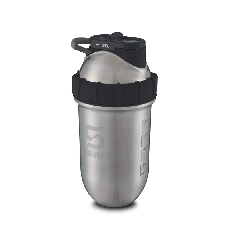 SHAKESPHERE Tumbler STEEL: Insulated Protein Shaker Bottle Keeps Hot Drinks