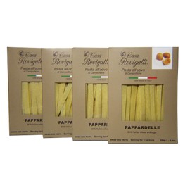 Pappardelle Egg Gourmet Pasta (Pack of 4) - Italian Gourmet Pasta From the Region of Di Campofilone - Imported Gourmet Italian Egg Pasta - 8.8 ounces / 250 grams