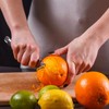 4 peladores de limón de acero inoxidable y naranja con