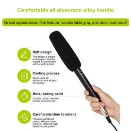 Tyenaza Microphone, XLR Shotgun Condenser Microphone, Cardioid Characteristic, Shotgun Condenser Microphone, TV News, Reporter, Interview Microphone for Camera