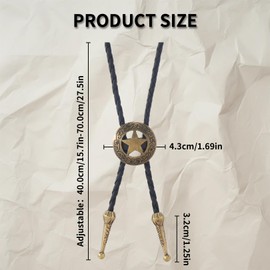 Cowboy Bolo Tie, Cowboy Costume Men's Necklace Accessories, Leather Bolo Tie Cowboy, Tie Pendant Chain Decoration, for Western Shirt Men, Cowboy Shirt Men, Western Shirt, Western Outfit Women, bronze