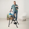 3 Step Ladder, Protable Steel Folding Stool with Wide Anti-Slip