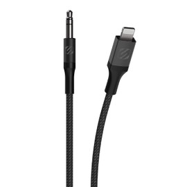 Scosche i3AUXB4SG-SP MFi Certified Hookup Premium Lightning to AUX Braided Audio Cable, 4 Feet, Space Gray