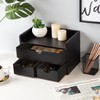 Rustic Distressed white 3-Tier Wood Desk Organizer with 3 Drawers