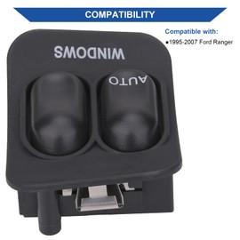 Obaee Interruptor de ventana frontal compatible con Ford Ranger 1995-2007 2 botones lado del conductor reemplaza OE F57Z14529B DWS-150