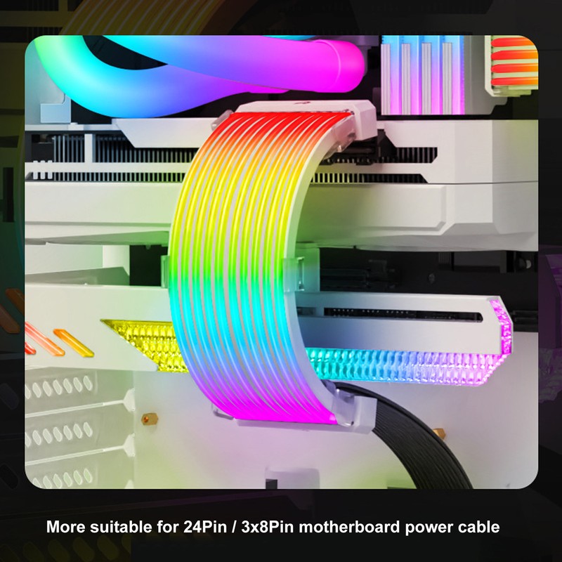 ARGB Extension Sleeved Cable 5V 3 PIN Bendable Silicone Synchronized