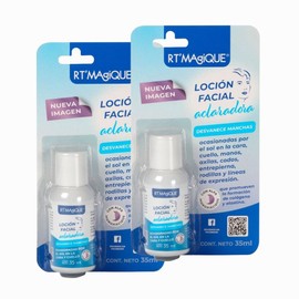 RT MAGIQUE  Locin Aclarante 2 piezas  Aclarador de piel  Despigmentante facial con cido Lctico y Gliclico  Uso Nocturno  Quita manchas para piel por  