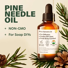 Kukka Pine Essential Oil for Diffuser - 4 Fl Oz - Pine Oil, Woody Scent, for Candle, DIY Soap Making Scents