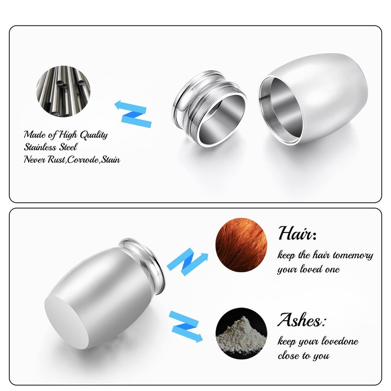 NA Small Keepsake Urns Stainless Steel Mini Waterproof Memorial Cremation