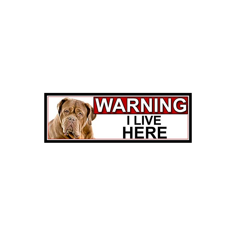 SHAWPRINT Dogue-De-Bordeaux WARNING I LIVE HERE METAL GATE SIGN 266mm
