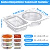 20Pcs Snack Pack Containers, Disposable & Reusable Double Compartment Condiment