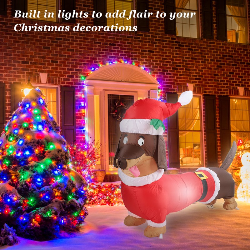 Inflatable Weiner Dog 1.5 Meters Illuminated Polyester Fiber Blow Up