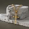 MOOSKI Men's Cross Necklace Jesus Christ Crucifix Gold Silver Plated