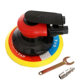 Professional Air Random Orbital Sander, Heavy Duty Dual Action Pneumatic Palm Sander (6 inch, Red)