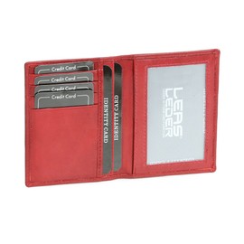 Credit Card Holder LEAS, Genuine Leather, cherry/red - ''LEAS Card-Collection''