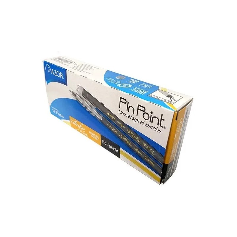 Kit Plumas Lapiceros Azor Pin Point Punto Ultrafino 36 Pzs