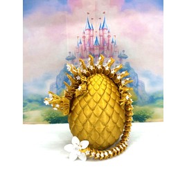 3D Printed Dragon with Dragon Egg, 12" Articulated Gold and White Cherry Blossom Dragon, Home Decor Executive Desk Toys,Fidget Toys for Autism/ADHD D032-GE