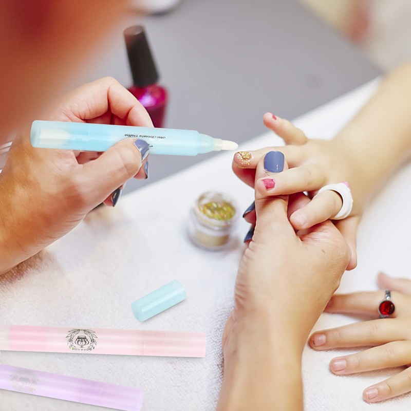 Dokeno 3 Stück Nagellack Korrekturstift Nachfüllbar mit Baumwollköpfen Auffüllbare Nagellackentferner