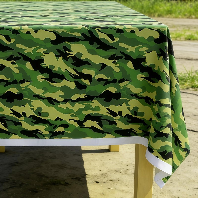 Glitzville Military Camouflage Plastic Tablecloth Army Theme Table Cover for