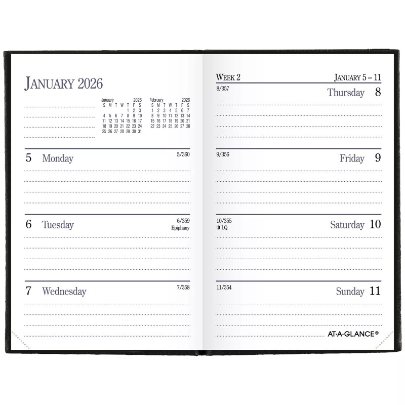AT-A-GLANCE 2026 At-A-Glance 72-01-05 Fine Diary Weekly Monthly Planner, 2-3/4