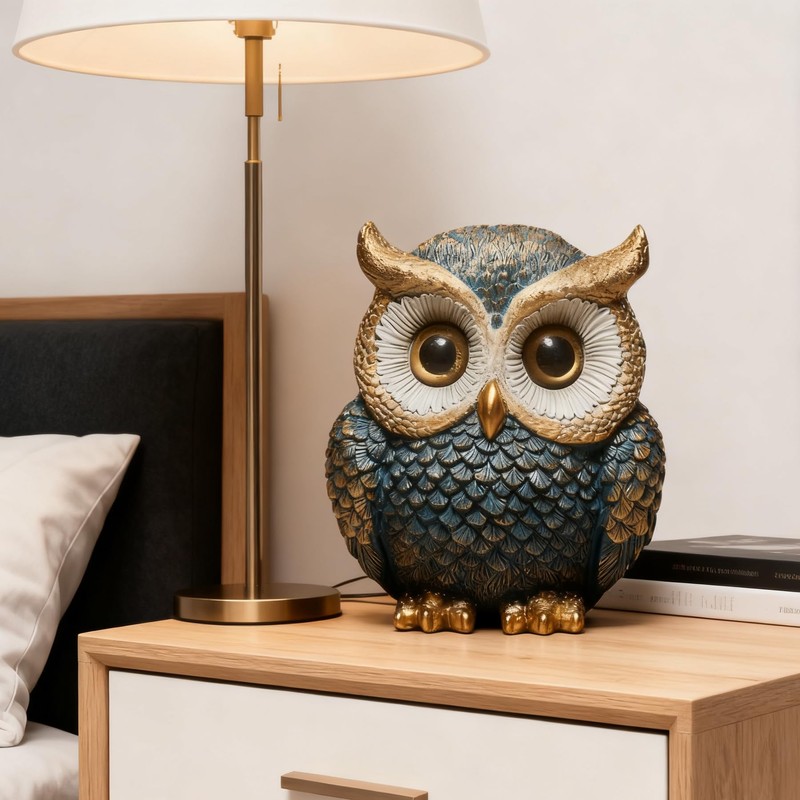 Baitiane Owl Statue Home Decor, Owls Figurine for Bookshelf