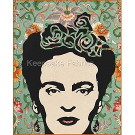 Unbranded Frida Kahlo Flowers Collage Art Fabric Quilt Block Free Shipping World Wide (K8  - 3" x 4"