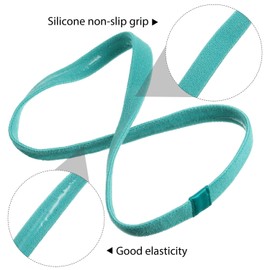 WILLBOND 12 Pcs Thin Sport Elastic Headband Non Slip Skinny Athletic Exercise Hairband Women Men Silicone Grip Hair Sweatband Yoga Workout Running Football Basketball Soccer Tennis(Multi-Colors)