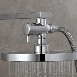 Tecmolog Brass Shut Off Valve G1/2" Shower Diverter Valve 3 Way for Handheld Shower Head and Fixed Shower Head Chrome, DSF013