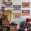 Funny Parking Only Themed Metal Sign Set with Retro PrintsColor: