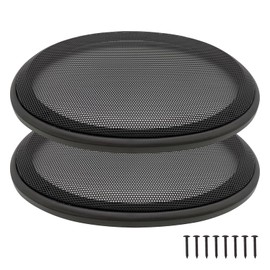 Fuhengli 6" x 9" Speaker Grill Covers, Car Speaker Subwoofer Guard Protector, ABS Plastic Frame with Metal Mesh, Black - 2Pcs
