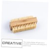 OHPHCALL 2pcs Bamboo Nail Brush Double-sided Cleaning Tool with Sturdy
