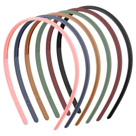 Ouligay 6 Pcs Plastic Thin Headbands for Women,Head Bands for Women's Hair Non Slip,Candy Color Plastic hairband,Headband with Teeth for Women Girl Straight Curly Hair(Multicolor)