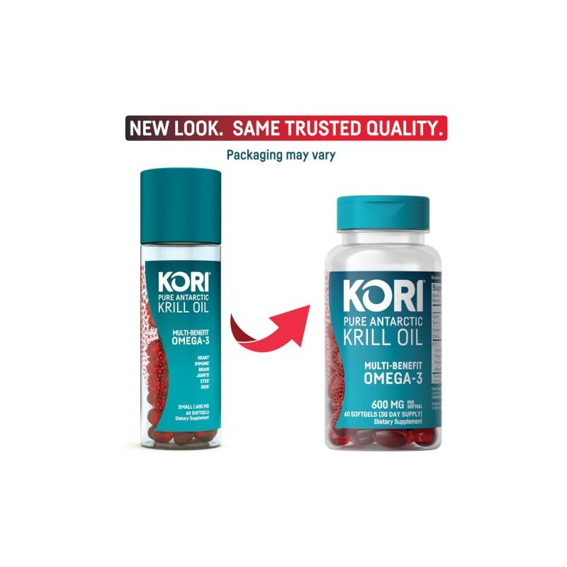 Kori Krill Suplemento de aceite Omega 3 de absorción superior,