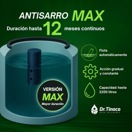 12 Meses de Protección | Filtro Antisarro MAX Premium Dr. Tinaco | Mayor Rendimiento | Evita Incrustaciones de Sarro en Tuberías y Boiler | Para Tinacos y Cisternas hasta 2200L