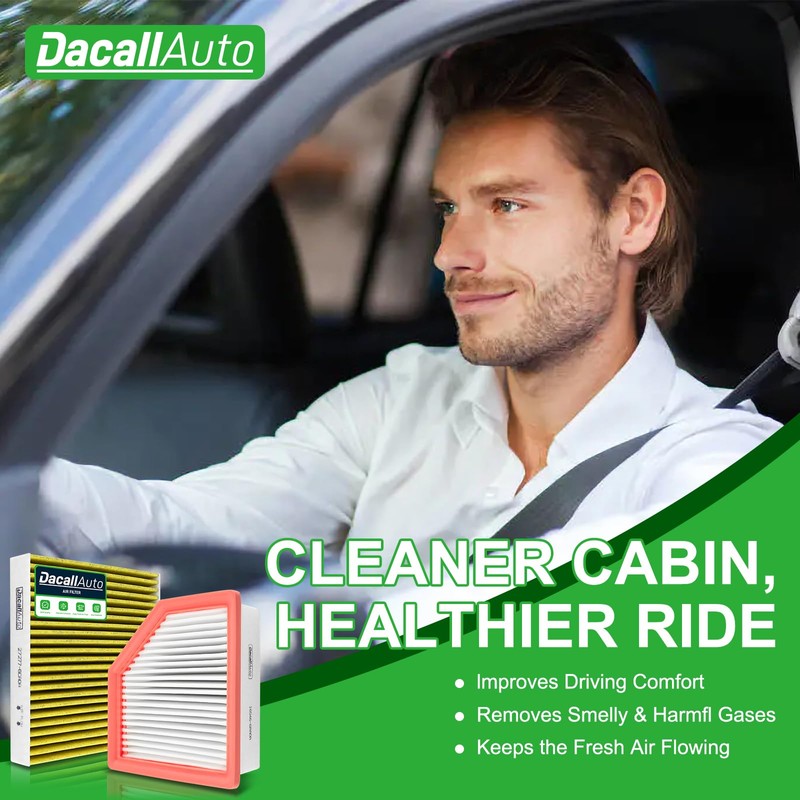 Dacall Activated Carbon Cabin & Engine Air Filter Set fit