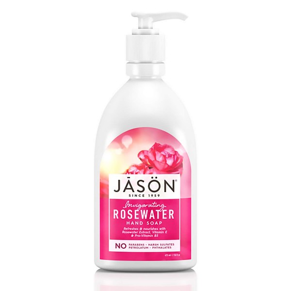 JASON Invigorating Rosewater Hand Soap, 16 oz. (Packaging May Vary)