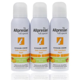 Allpresan Fuß Spezial No. 3 Foam Cream with Mango Fragrance - Foot Cream for Very Dry Skin - For Daily Foot Care for Very Dry Feet - 3 x 125 ml