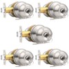 Probrico (5 Pack Keyed Alike Door Knobs Combo Pack, Brushed