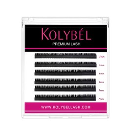 KOLYBEL Bottom Lash Extension 0.07 B Curl 5-7mm Mixed Length Tray Black Premium Eyelash Extensions Soft Under Lower Eyelash Extension for Salon Use (Bottom,0.07-B-5-7mm)