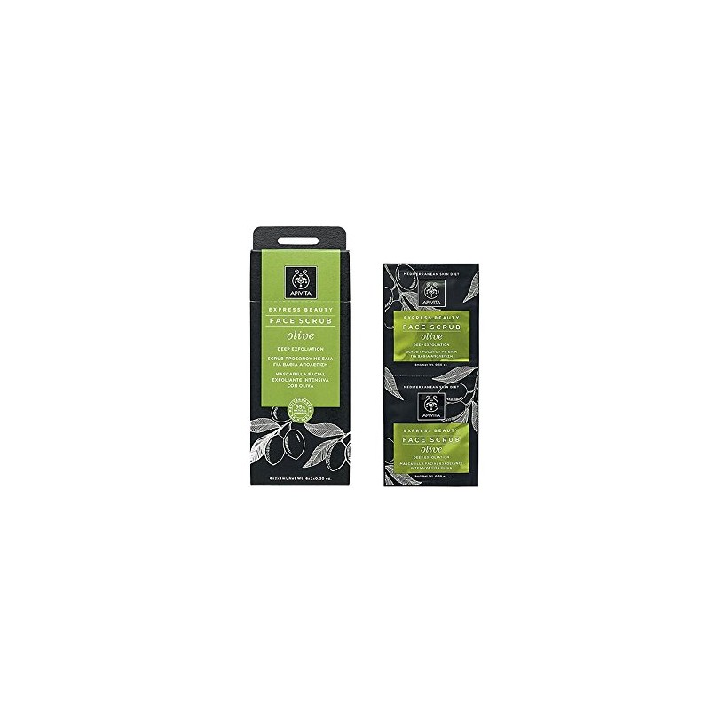 Apivita Face Scrub for Deep Exfoliation with Olive 2x8ml